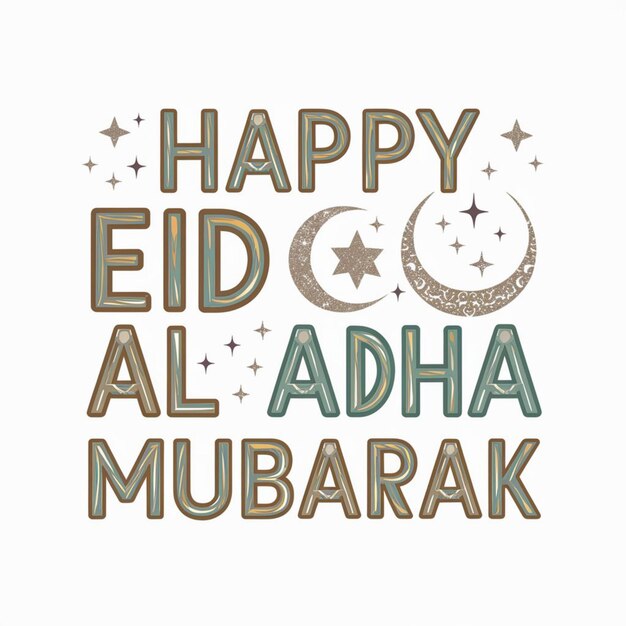 Photo elegant happy eid al adha text design