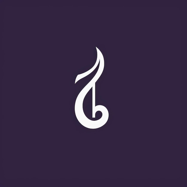 Elegant Harmony 8K Minimalist Musical Note Logo in Contrasting White on Dark Purple Background