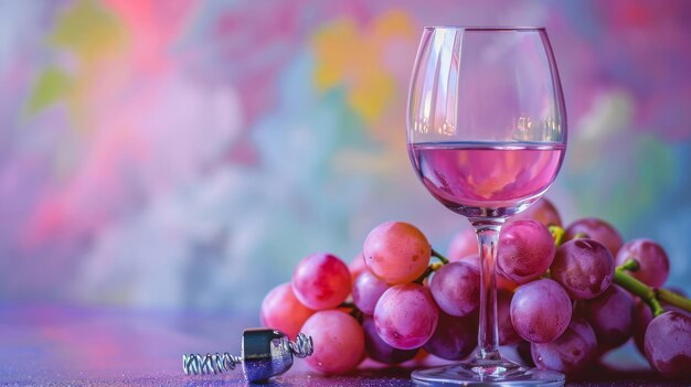 The elegant harmony of pink grapes a captivating closeup in vibrant surroundings