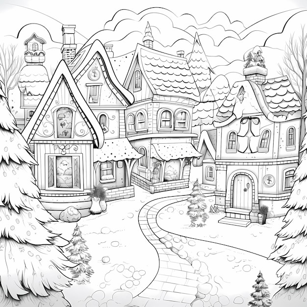 Elegant Holiday Ornaments Black and White Coloring Page with White Background