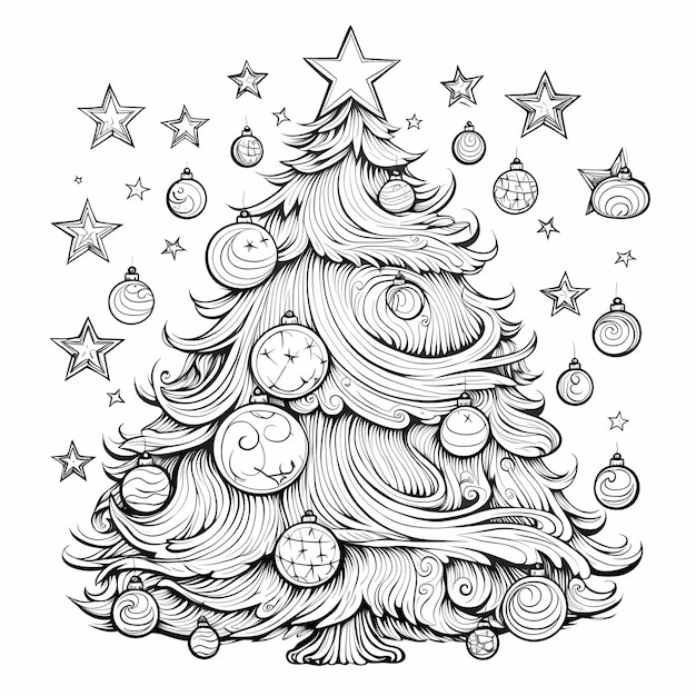 Elegant Holiday Wreaths Intricate Fine Line Art Coloring Page for Adults