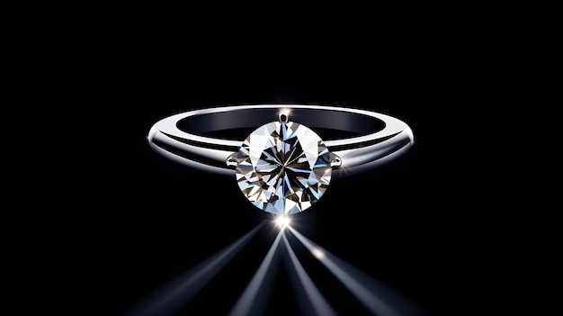 Elegant icoon van een diamanten ring met een glinsterende edelsteen