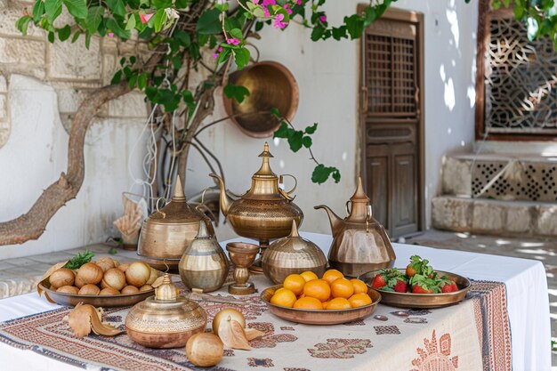 Photo elegant iftar setting the table for celebration