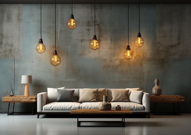 Elegant Illumination Vertical Silver Ceiling Lamps Against a Neutral Wall