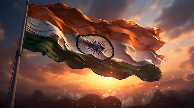 Elegant Indian Flag happy independence day