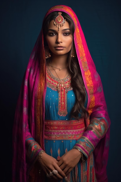 Elegant Indian Woman in Traditional Attire