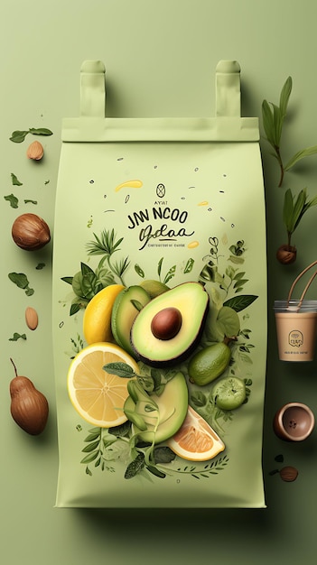 Photo elegant indonesia avocado honey milktea avocado honey young coconut trending background layout