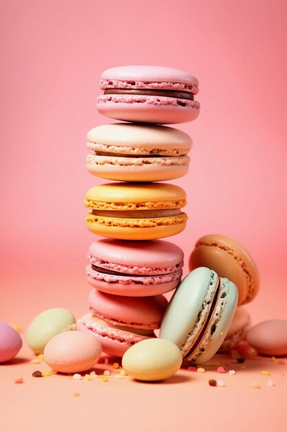 Photo elegant indulgences exploring the world of macaron desserts