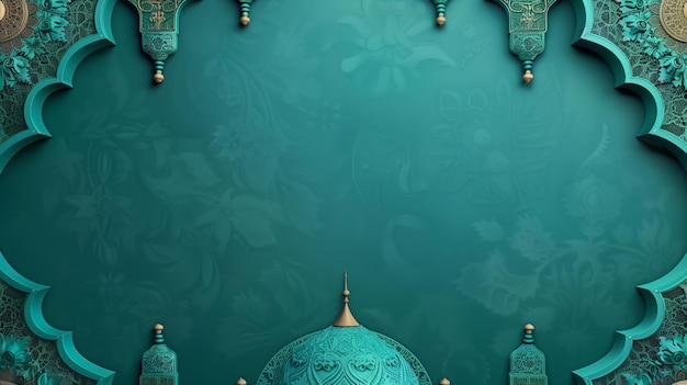 Фото elegant islamic background template with intricate patterns and mosque domes ideal for islamic