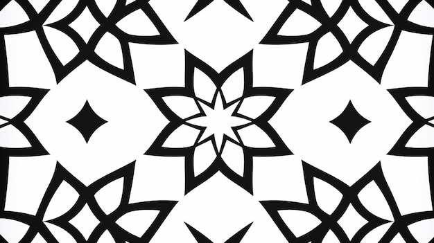 Elegant Islamic Pattern Background Black Lines on White Mosque Art for Ramadan and Eid Flat Desig