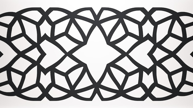 Photo elegant islamic pattern background black lines on white mosque art for ramadan and eid flat design