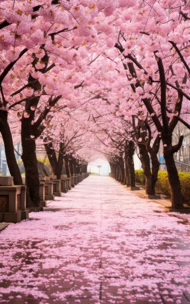 Photo elegant japanese cherry blossom display