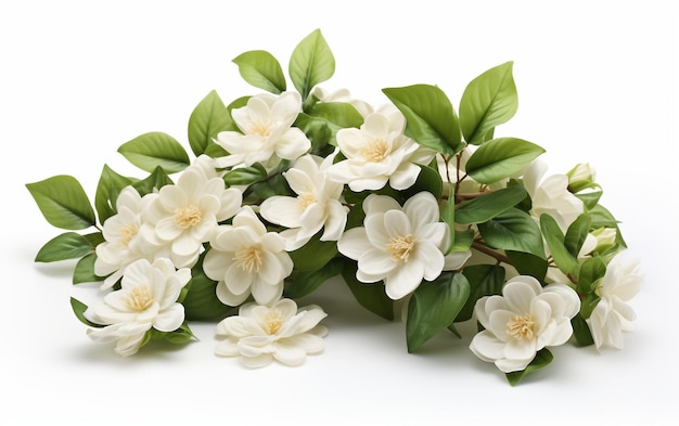 Elegant Jasmine Flowers on White background