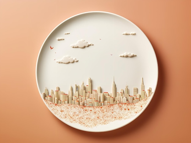 Elegant keramisch bordmockup voor eetgelegenheden en decoratie gegenereerd door AI