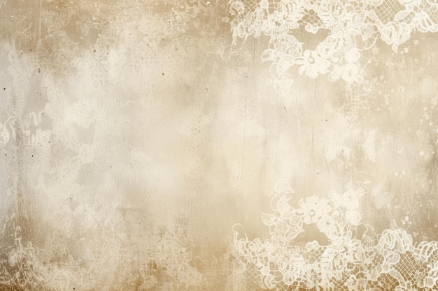 Elegant Lace Overlay on Vintage Old Paper Background