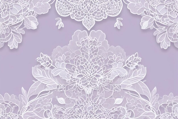 Photo elegant lace pattern background in white on soft pastel