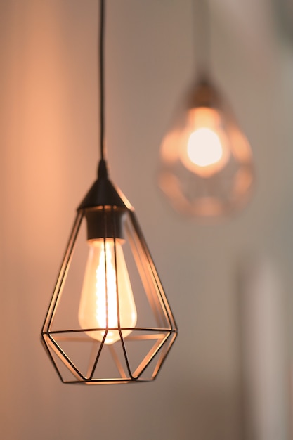 Elegant lamp with blurred lights