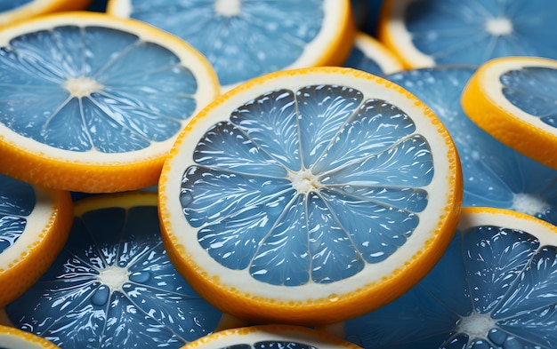 Photo elegant lemon slice pattern background