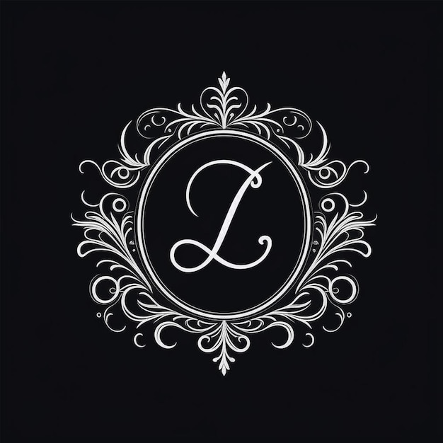 Photo elegant letter l in frame