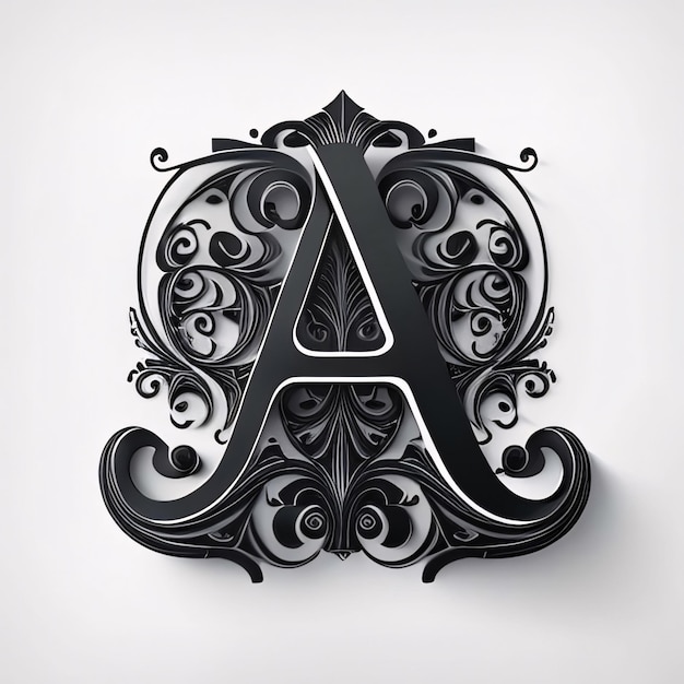 Photo elegant letter a in the victorian style vector illustration