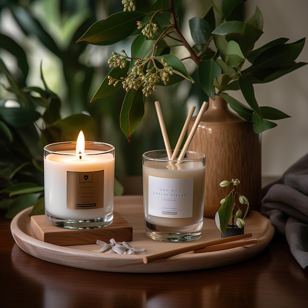 elegant lighting candle Minimalist setting