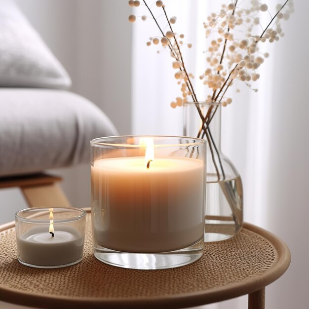 elegant lighting candle Minimalist setting