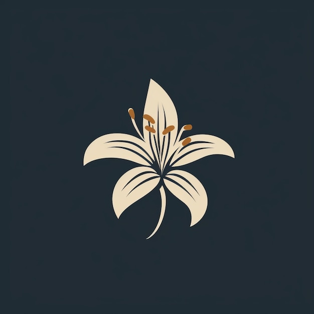 Photo elegant lily logo design minimalist vector illustration