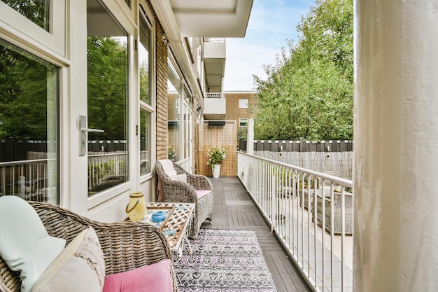 Elegant long balcony