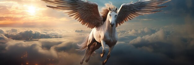 Photo a elegant looking pegasus