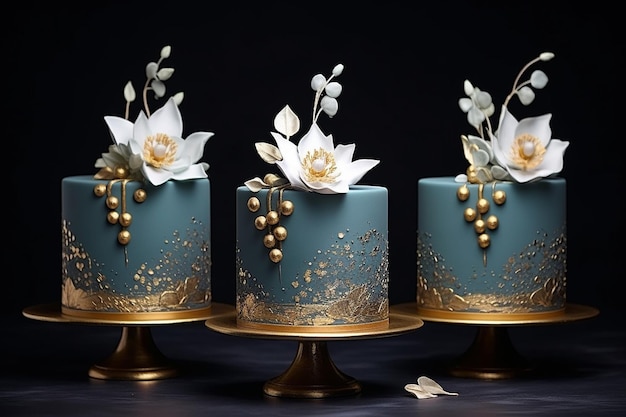 Elegant Lotus Blossom Wedding Cakes