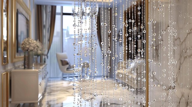 Elegant and luxurious crystal curtain This beautiful curtain will add a touch of glamour and sophistication to any room