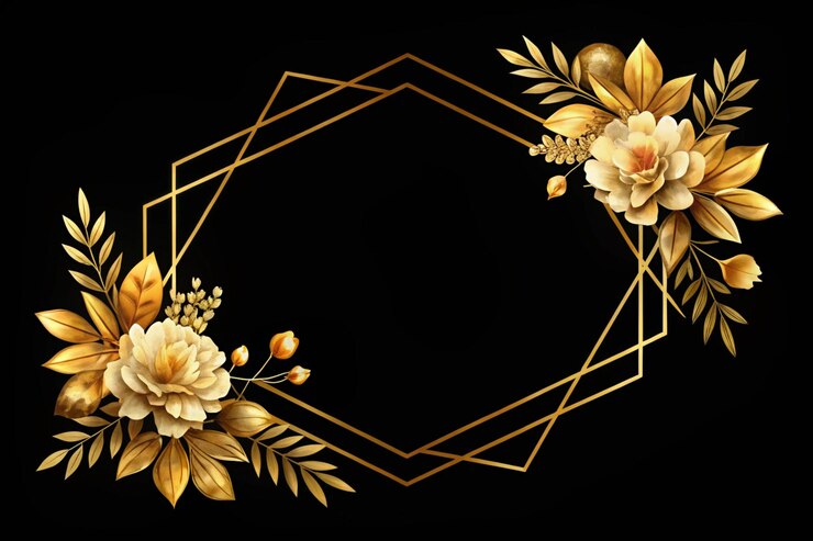 結婚式の招待カードのためのエレガントな豪華な花のデザイン 金色のアクセントで洗練された背景