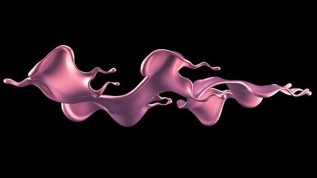 Foto elegante, lussuoso spruzzo di liquido dorato. illustrazione 3d, rendering 3d.