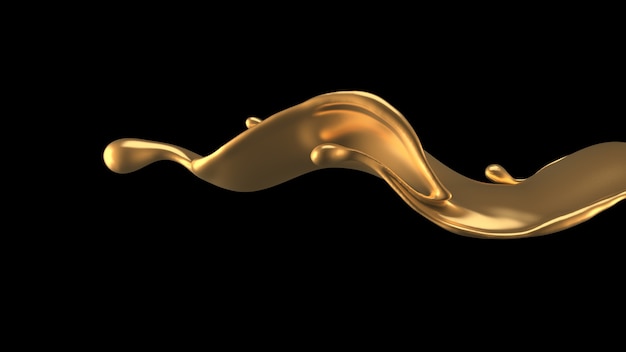 Premium Photo | Elegant, luxury splash of gold liquid.