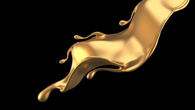 Elegant, luxury splash of gold liquid