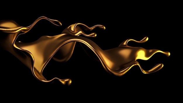 Elegant, luxury splash of gold liquid