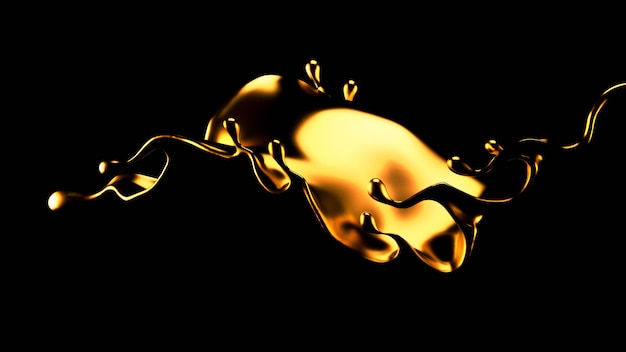 Elegante e lussuosa spruzzata di liquido d'oro