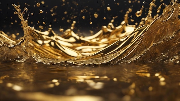 Elegant luxury splash of gold liquid