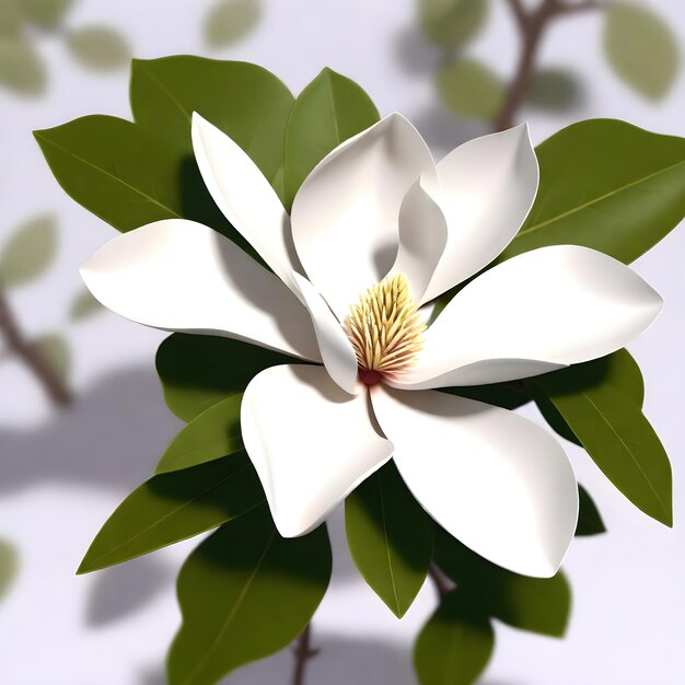 Photo elegant magnolia blossom vector hd illustration in stunning 4k resolution