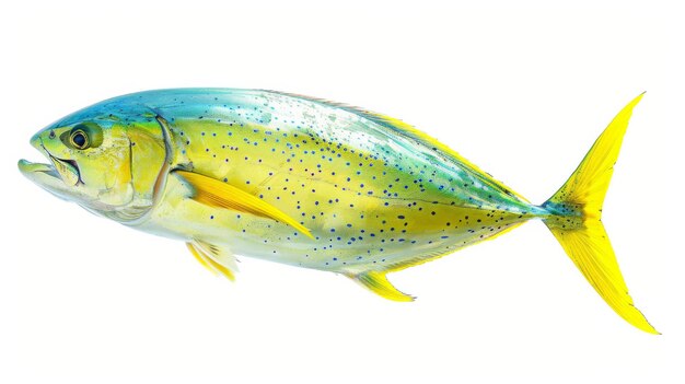 Photo elegant mahi mahi brilliance on white background