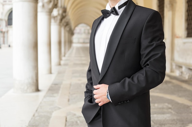 Elegant man in tuxedo