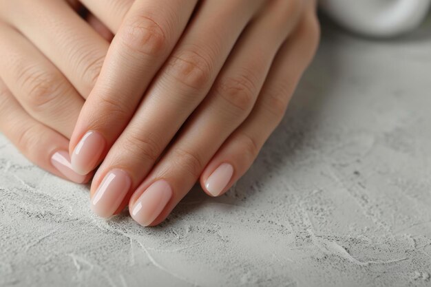 Elegant Manicured Hands on Marble