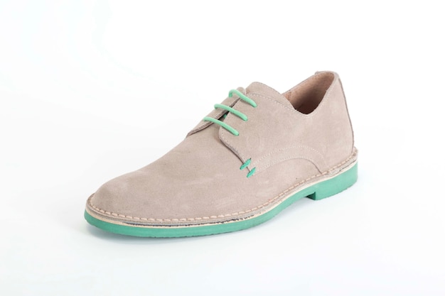 Elegant men's beige shoe isolated