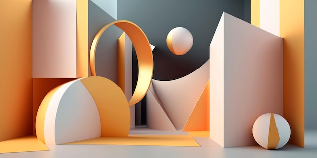 Elegant Minimalism Geometric Illustration Background Generative AI