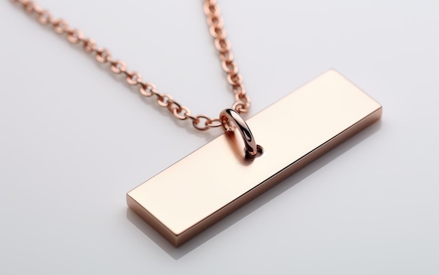 Photo elegant minimalist bar necklace showcase on white background