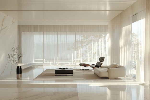 Elegant minimalist living rooms octane render k