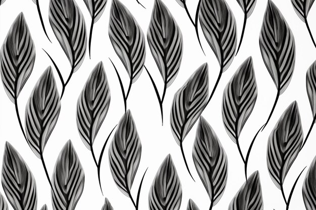 Elegant minimalistisch zwart-wit bladpatroon