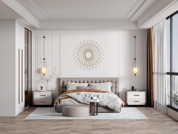 elegant modern bedroom interior