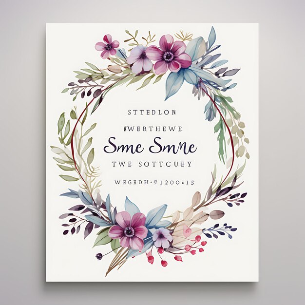 Photo elegant and modern invitation card designs watercolor illustrations typography and concept cards