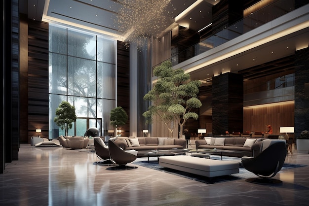 Elegant modern lobby interieurontwerp